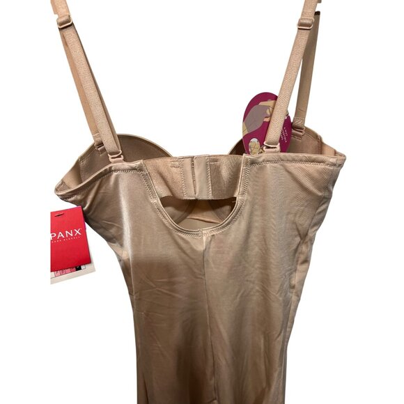 Suit Your Fancy Strapless Mid-Thigh Beige Bodysuit With Adjustable Straps By Spa - Picture 4 of 10